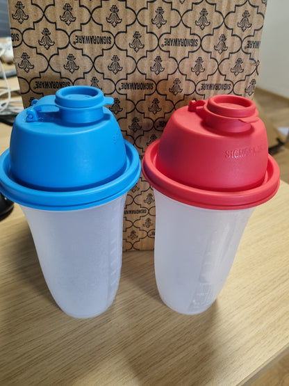 168980 - SIGNORA WARE Shishe Plastike, Kapaciteti 500ml, Për Kokteje, Smoothie dhe Vakte, Për Përzierjen e Salcave, 2 Copë