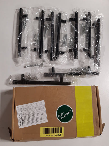 165157 - LONTAN 20 copë Doreza për Dollapë Kuzhinë dhe Dhomë Gjumi, 128mm, Çelik Inoks i Zi, Stil Vintage