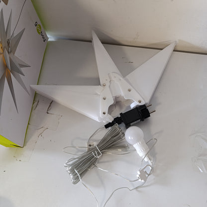 196903 - GOOBAY Yll Krishtlindjesh LED 3D, 56 cm, me 18 pika dhe kohëmatës, transformator jashtëm 4.5V, Dekorim muri, e bardhë