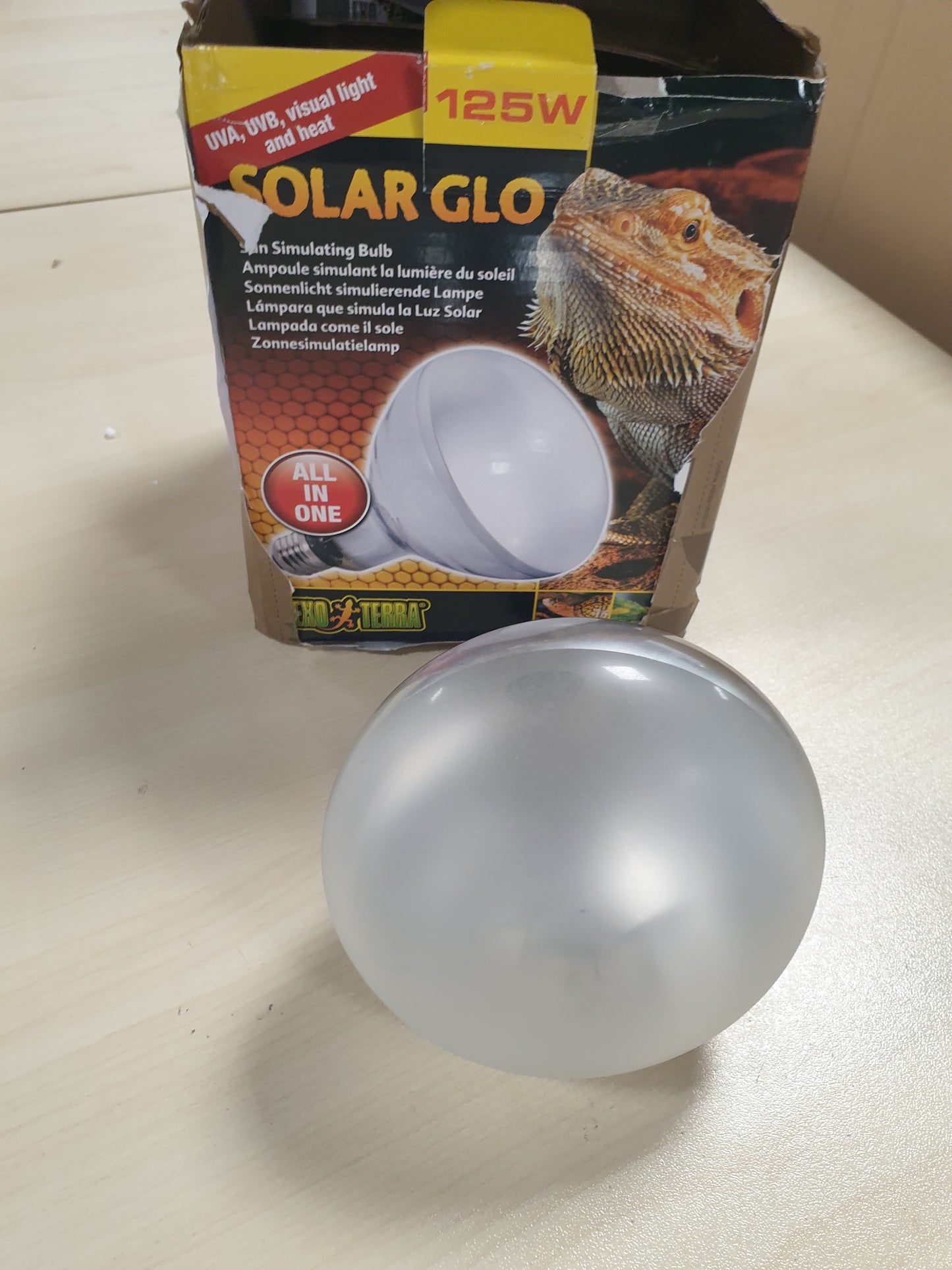 250603 - EXO TERRA Llambë Solar Glo, simuluese e dritës së diellit, 125 W, prizë E27, e bardhë