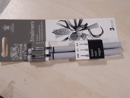 267251 - WINSOR & NEWTON Set me bojë të hollë 0290178, 2 bojëra pigmenti për vija dhe konture të sakta, gjerësi vijash: 0.05 mm, 0.1 mm,  - e zezë