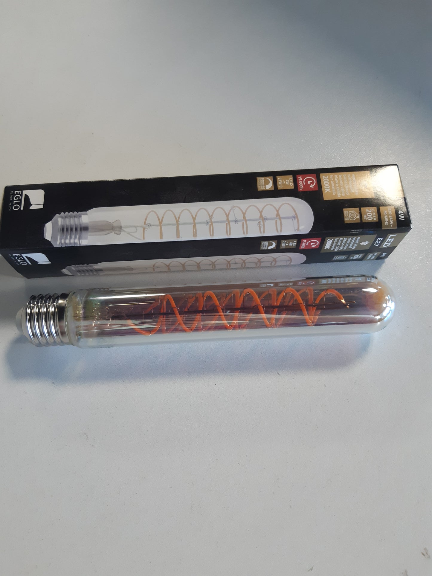 241770 - EGLO - Llampë LED E27 me errësim, Llampë spirale me ngjyra, 4 vat, 200 lumen, e bardhë e ngrohtë, 2000k, Ø 3 cm