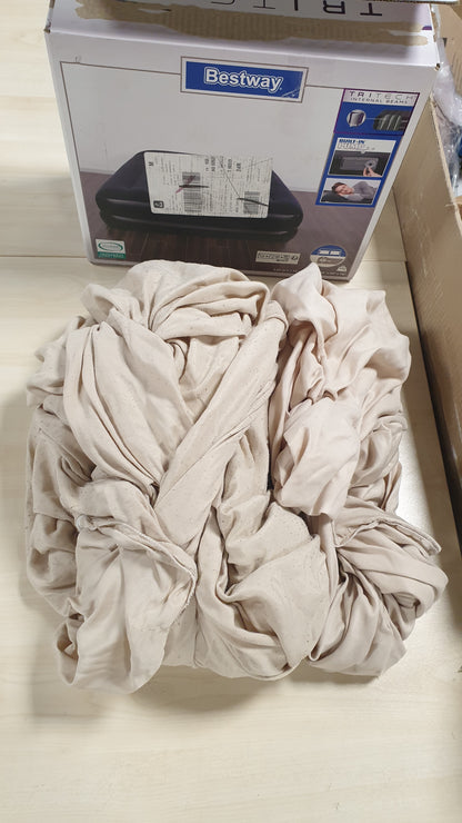 217986 - KOMFORTEC Set çarçafësh Deluxe me 3 pjesë 240 x 220 cm dhe mbulesa jastëkësh 240 x 220 cm, ngjyrë bezhë, mikrofibër e butë, pa rrudha