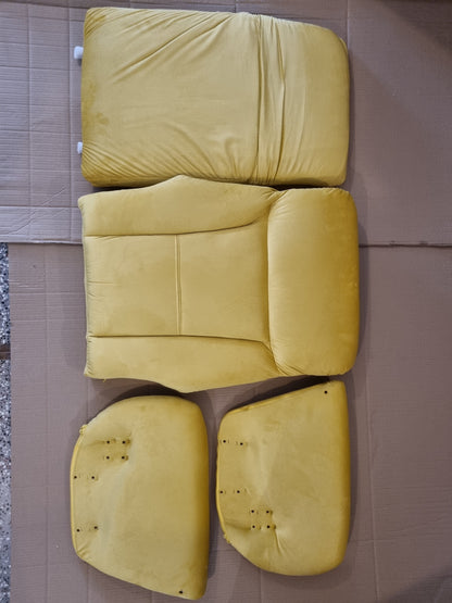 181608 - VIDAXL Karrige me Mbështetëse Këmbësh, Material: Kadife e Verdhe