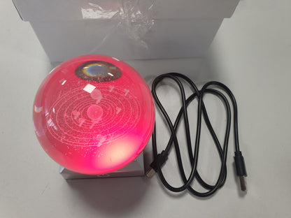 168930 - YUHTECH Top Kristali 3D i Sistemit Diellor me Bazë LED, Dritë Nate USB, Material: Kristal, Dhuratë për Ditëlindje apo Ditën e Shën Valentinit, Përshtatet për Fëmijë, Miq dhe Çifte