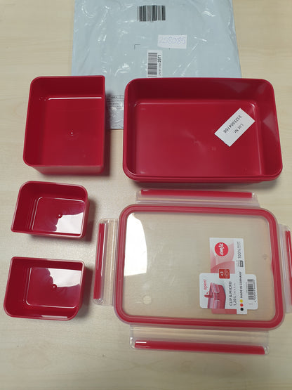 258085 - EMSA Kapëse për enë mikrovalë 1.2l, enë plastike me kapak, higjienike, për ruajtjen e ushqimit, prodhuar në Gjermani, e kuqe, 517775
