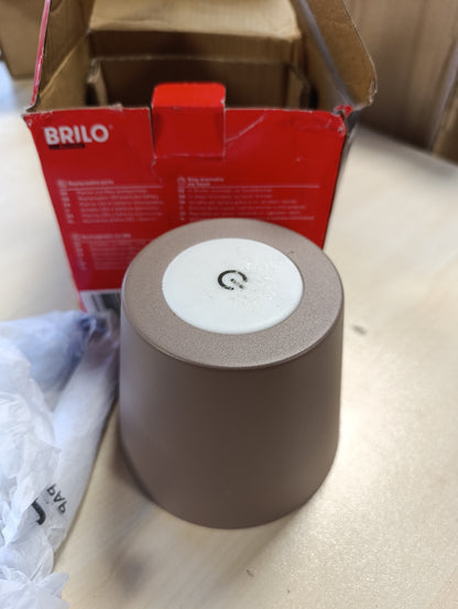 205404 - BRILONER - Llambë LED e Rikarikueshme pa Tel, me Prekje dhe Rregullim të Errësirës, Lartësi e Rregullueshme, Ngarkim USB-C, Përdorim për Lexim ose si Llambë Komodine, Madhësi 36x10.5 cm, Ngjyra Kafe