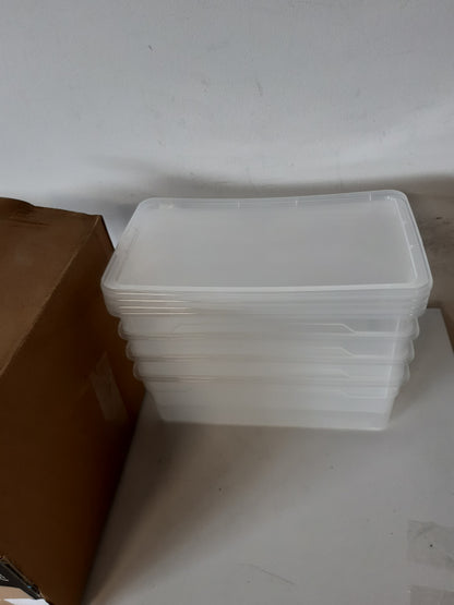 256957 - ROTHO - Set me 4 pjesë me kuti ruajtjeje 5L, plastikë pa BPA (PP), transparente, 4 x 5L (33.0 x 19.0 x 11.0 cm)