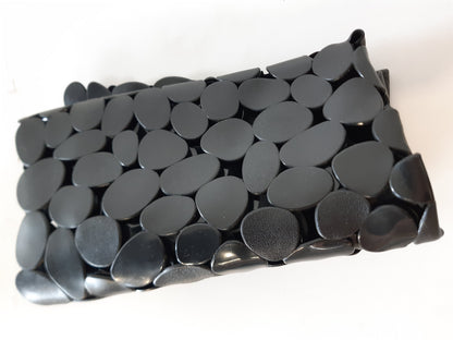 248999 - Brandsseller Dysheme dushi anti-rrëshqitëse 53 x 53 cm, Shtresë dushi PVC anti-rrëshqitëse me pamje guri katrore - e zezë