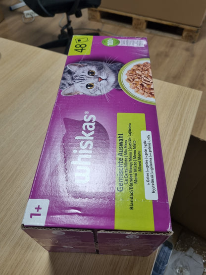 213721 - WHISKAS 48 Qese Freskie - Përzgjedhje e Përzier (4 lloje) - Ushqim për Mace të Rritura në Pelte