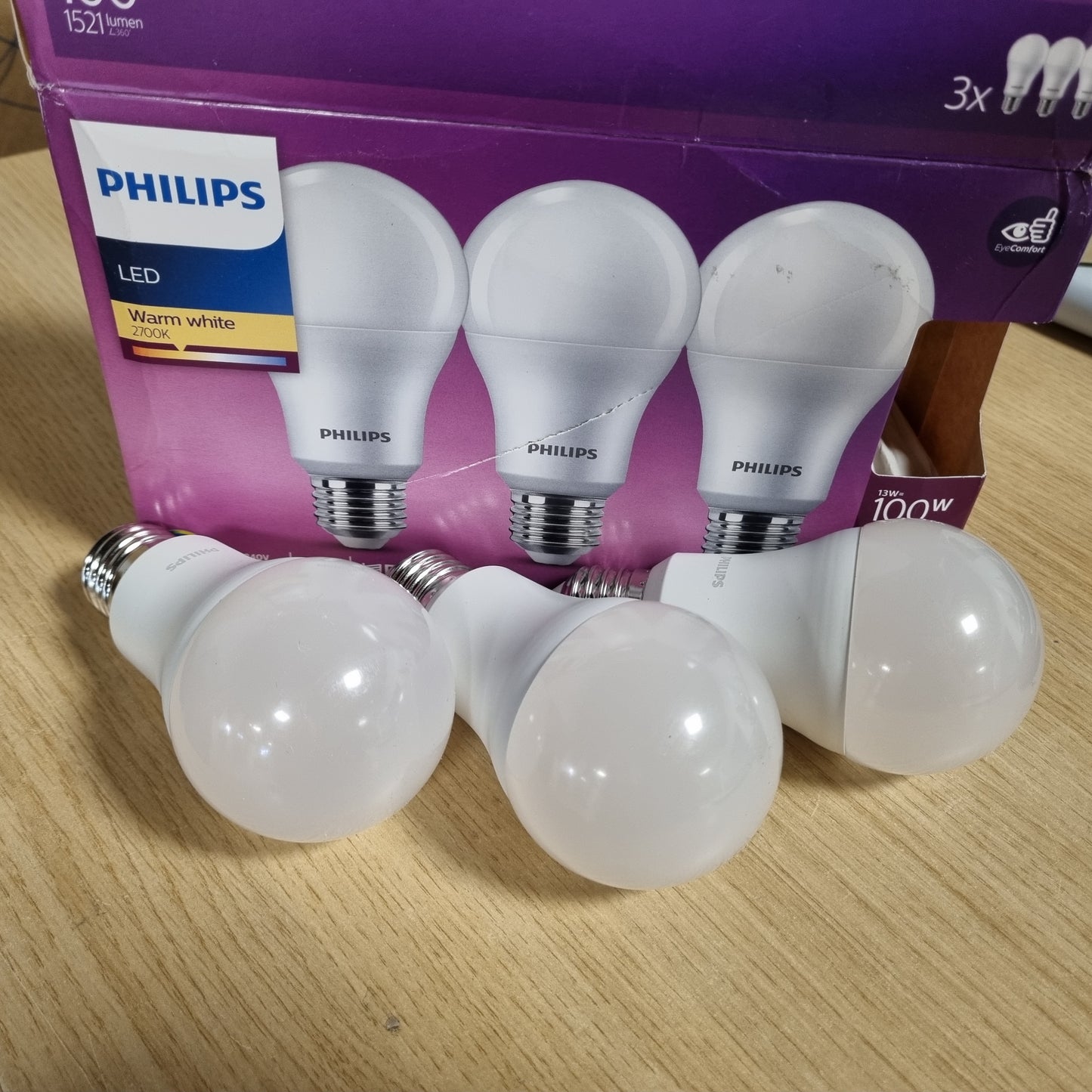 187949 - PHILIPS Llambë LED Me Rënie, Set 3 Copë, 13W, Prizë E27, Dritë e Bardhë e Ngrohtë, Pa Errësim