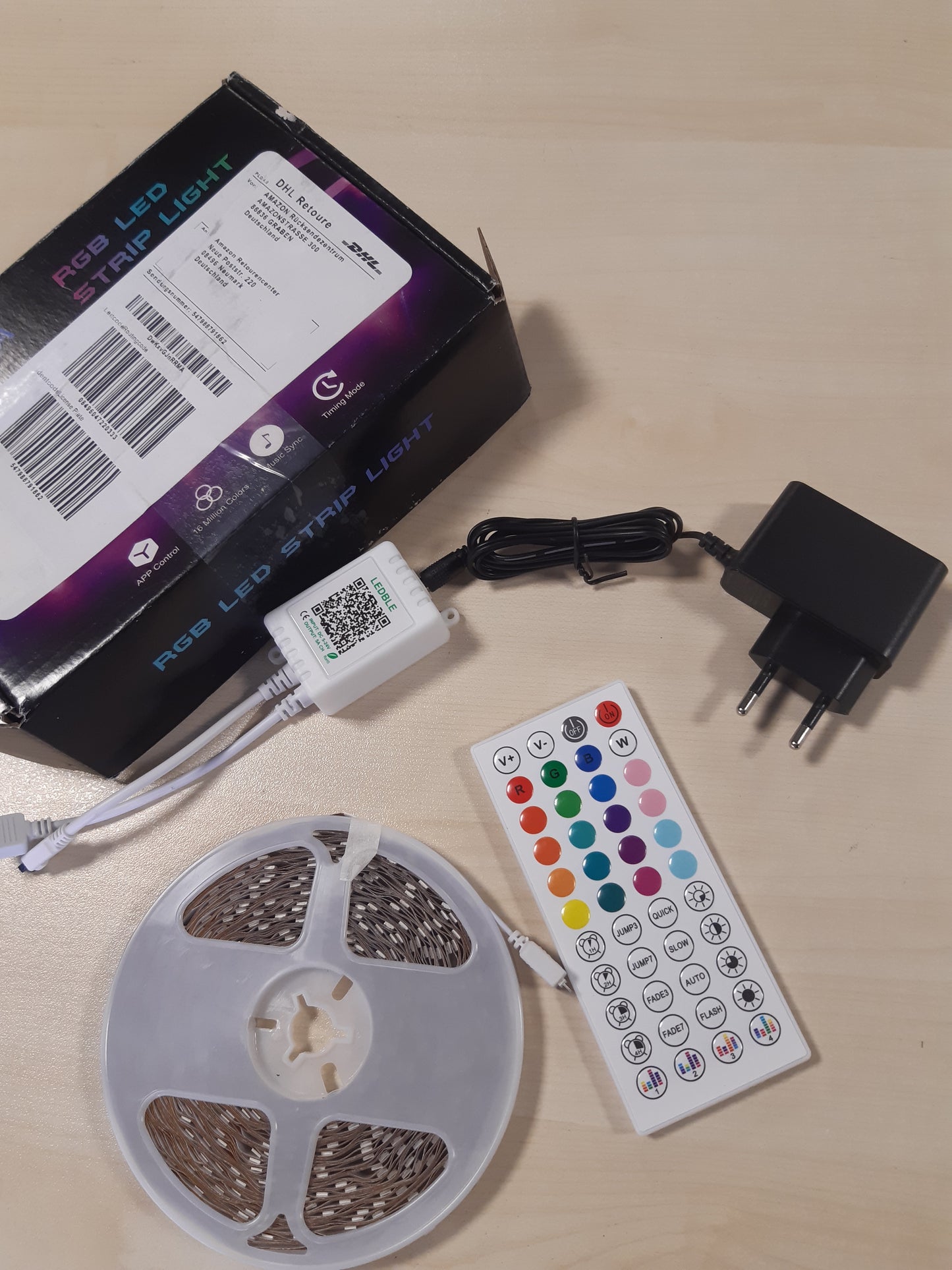 210591 - HOVVIDA Shirit LED 15M, 1x15M, 30 LED/metër, 24V RGB, 450 LED, me Aplikacion dhe Telekomandë, Sinkronizim Muzikor, Modalitet Kohëmatësi, i Përshtatshëm për Dhomë Gjumi, Dhomë Lojërash, Festë, Festival