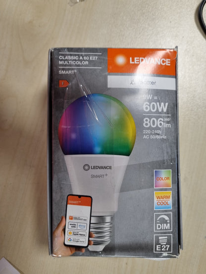 216695 - LEDVANCE Llampa LED SMART+ MATTER - 9W, 806lm, E27, e pajtueshme me Google, Alexa, Apple, jetëgjatësi deri në 20,000 orë