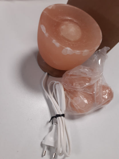 204540 - ZEN'LIGHT - llambë e gdhendur me dorë me 4 topa masazhi, përfshirë kabllo dhe llambë, dekorim relaksues, Kripë Himalaje nga Pakistan, Wellness, pesha 1.9 kg