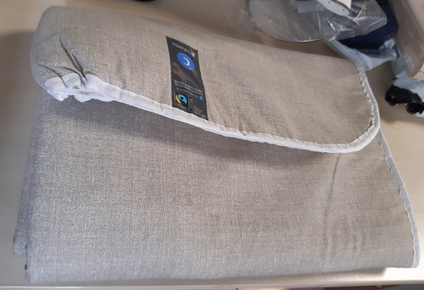 251326 - BRABANTIA Mbulesë për Tavolinë Hekurosjeje C, 124x45 cm, Gri Xhinsi, 100% Pambuk me Mbushje 8 mm