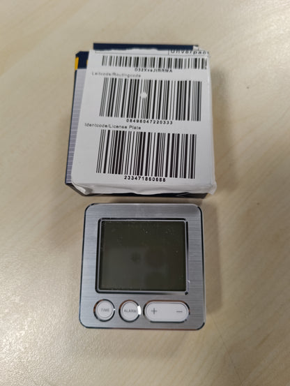 257430 - TFA Dostmann Orë alarmi me radio dixhitale 60.2545.54, plastikë, e bardhë/argjendtë, 66 x 22 x 68 mm