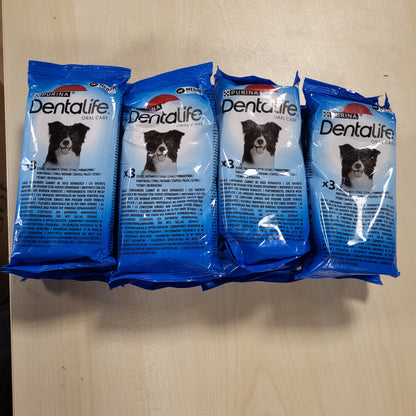 206738 - DENTALIFE - Trajtime të përditshme për kujdesin oral të qenve të rritur mesatarë, Qese me 42 shkopinj përtypës, Veprim pastrues natyral për pastrimin efektiv të dhëmbëve