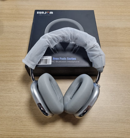 268132 - LONZUER Freepods - Kufje Bluetooth me mikrofon, 120 orë kohë luajtjeje, anulim aktiv i zhurmës, audio me rezolucion të lartë, kufje pa tel ANC, të pajtueshme me Android - Argjendi