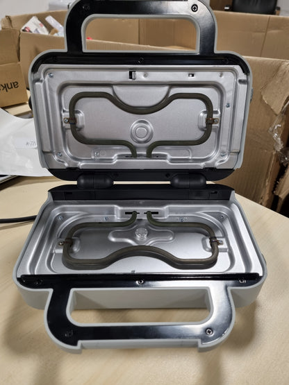 239351 - BREVILLE Makinë për vafla DuraCeramic, Makinë për vafla që nuk ngjit dhe pastrohet lehtë me pllaka të lëvizshme Deep-Fill, E bardhë dhe çelik inox [VST072X]