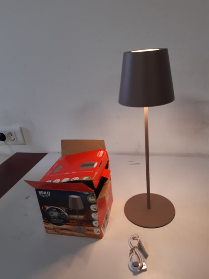 252604 - BRILONER Llambë tavoline LED pa tel me kontroll me prekje, e zbehtë në shkallë, e rregullueshme në lartësi, 36x10.5 cm, llambë nate, llambë leximi, llambë kampingu, llambë e rikarikueshme, llambë e jashtme