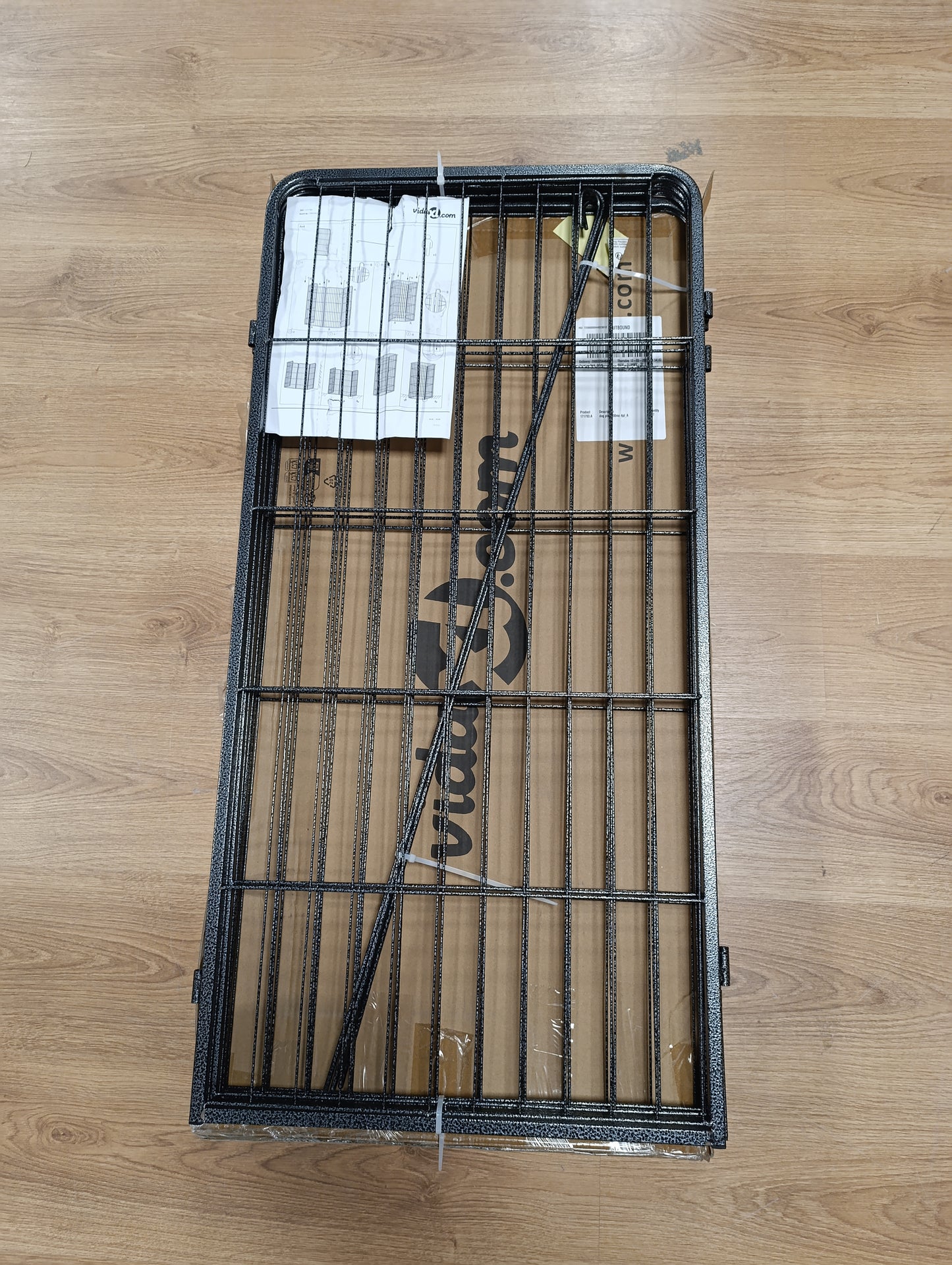 265050 - VIDAXL Karrige për Qen me 4 Panele, E Zezë 50x100 cm, Çelik i Lyer me Pluhur