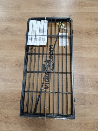 265050 - VIDAXL Karrige për Qen me 4 Panele, E Zezë 50x100 cm, Çelik i Lyer me Pluhur