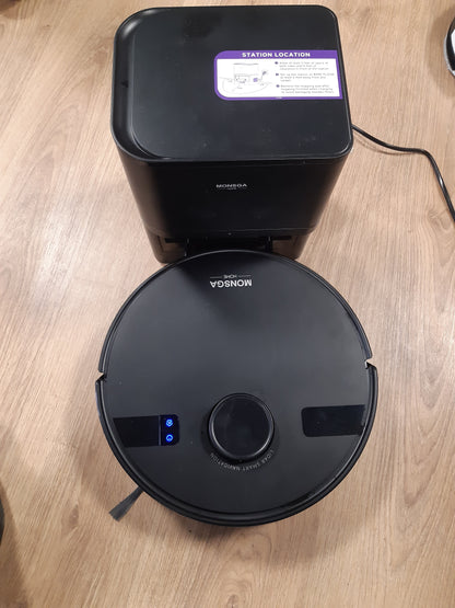 199028 - MONSGA MS1MAX Fshesë Robotike me Mop dhe Korrent, Thithje e Fortë 5000Pa, Navigim me Lidar, Stacion Vetëzbrazjeje 3.5L, Kohëzgjatje Pune 180 Minuta, Kontroll me Aplikacion/Telekomandë/Zë, Për Dysheme të Forta dhe Qilima