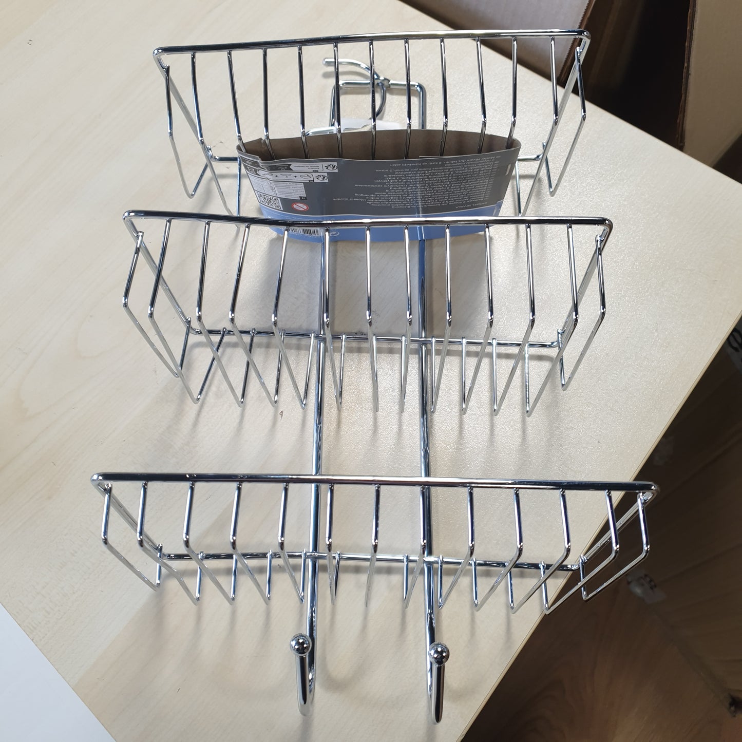 252470 - WENKO Raft dushi i varur me 3 nivele, pa shpim, çelik inox i kromuar