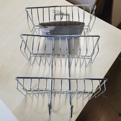 252470 - WENKO Raft dushi i varur me 3 nivele, pa shpim, çelik inox i kromuar