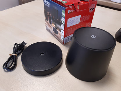 258012 - BRILONER - LLAMBË TAVOLINE LED PA TEL, LLAMBË KOMODINE ME PREKJE, TAVOLINË, PËR JASHTË DHE BRENDA, USB-C, DRITË E BARDHË E NGROHTË, 26X10.5 CM, E ZEZË