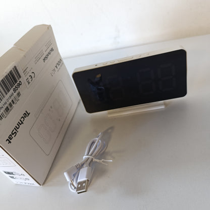 269282 - TECHNISAT Viola AC-1 Orë dixhitale me zile, ekran LCD 4.5 inç, 2 kohë alarmi, funksionim me rrjet elektrik - kërkohet adaptor energjie USB