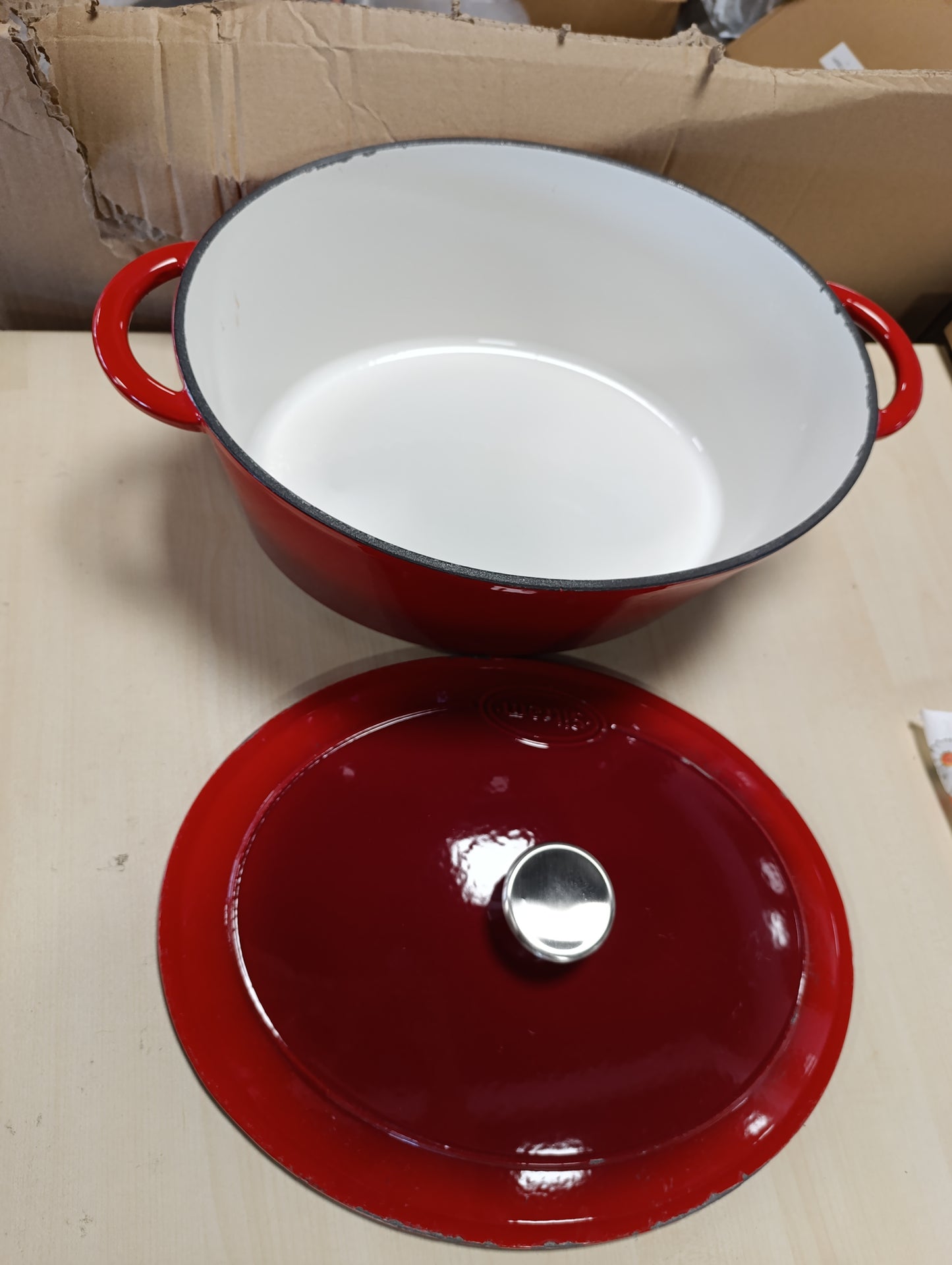 255098 - SITRAM 710841, ENA PËR TAVË, 9 L, PREJ GIZE TË SMALTUAR, 36 X 28 X 14 CM, E KUQE/KREM