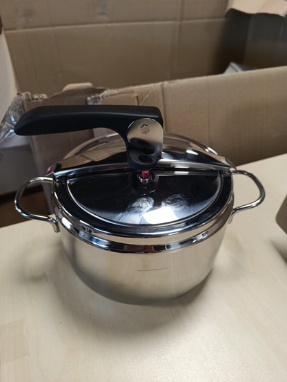 187175 - Tenxhere me presion ø 22 cm - 5lt, çelik inox 18/10, me kyç leve, e përshtatshme për të gjitha sobat, përfshirë edhe ato me induksion, Prodhuar në Itali, linja bazë