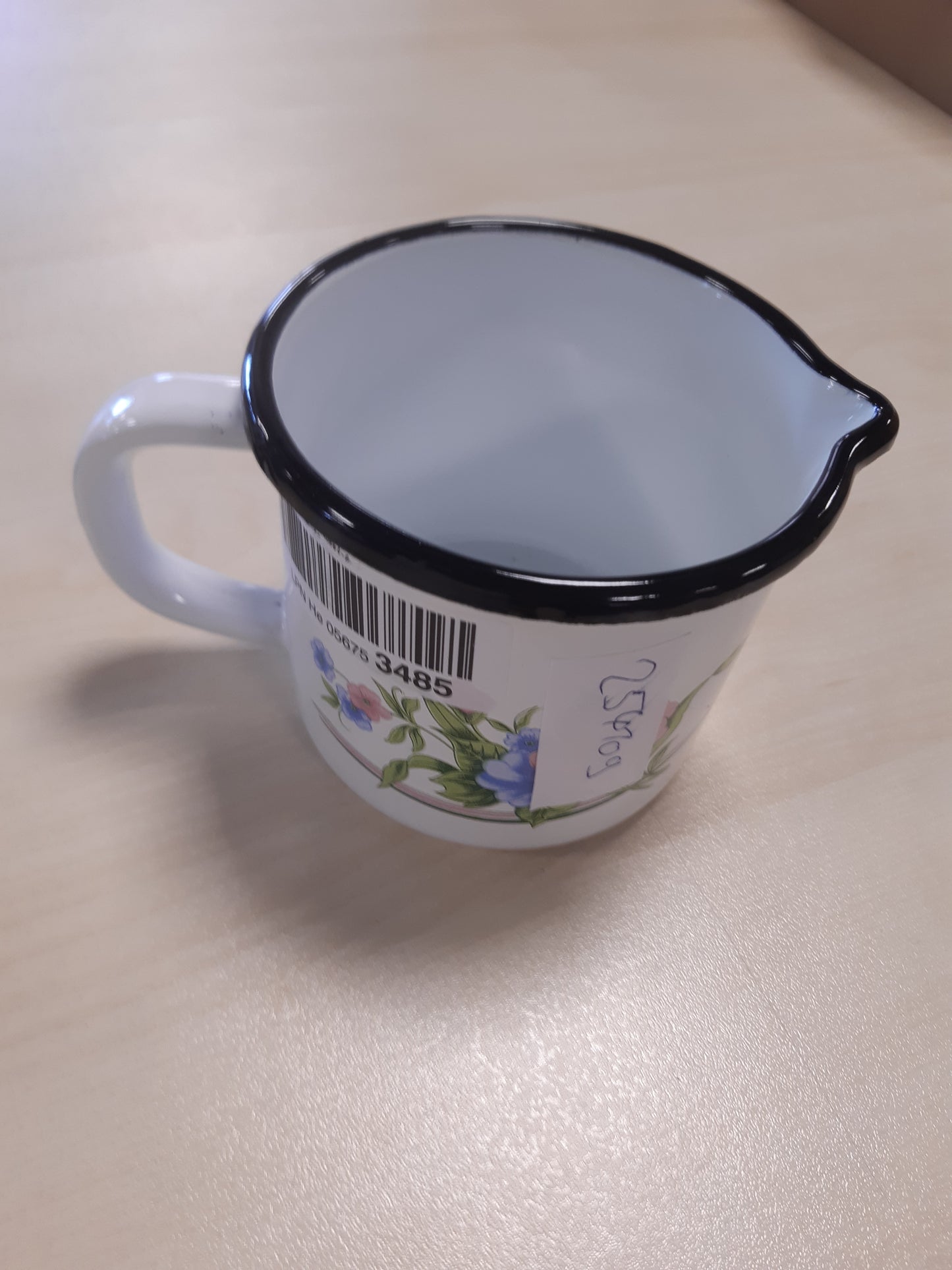 254109 - Karl Krüger Enë Qumështi, Çelik i Emaluar, 10 cm, E Bardhë
