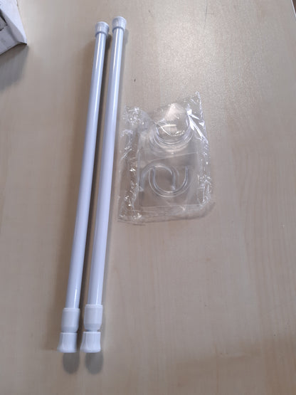 254340 - FLINTRONIC Shufër Perde pa Shpim 2 copë Teleskopik 40-70 cm Ø13 mm