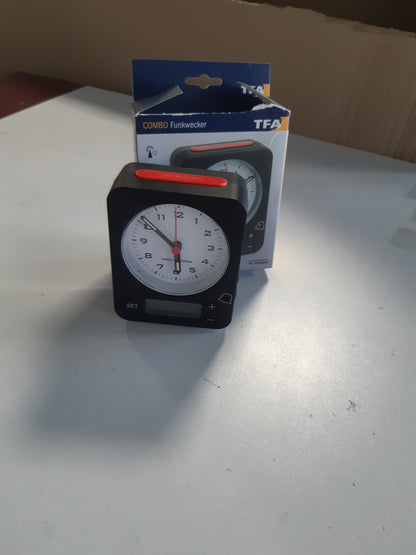 261061 - TFA DOSTMANN Orë alarmi me radio Combo 60.1511.01.05, Orë analoge me alarm dhe orë dixhitale, Funksionon me bateri, E zezë