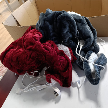 214111 - QIERYUN Batanije elektrike me ngrohje 130x160cm, e lahet në lavatriçe, prej leshi dhe Sherpa, me kontrollues dixhital, 10 cilësime ngrohjeje, fiket automatikisht pas 8 orësh