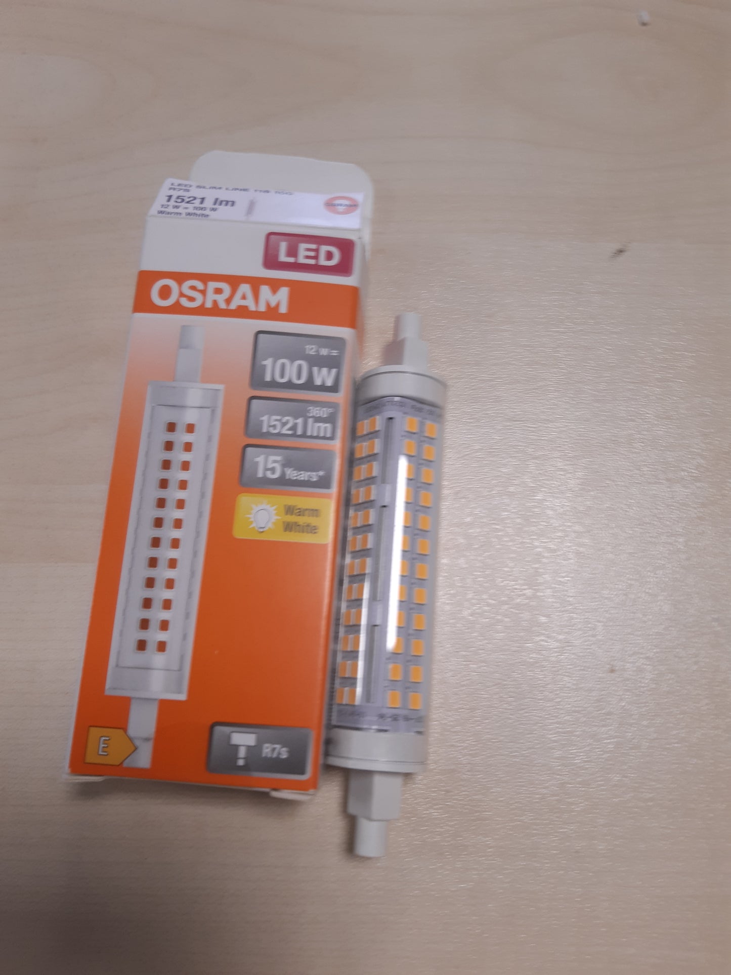 253402 - Llambë me tub LED OSRAM R7s, 12W, ekuivalente me 100W inkandeshente, e bardhë e ngrohtë (2700K)