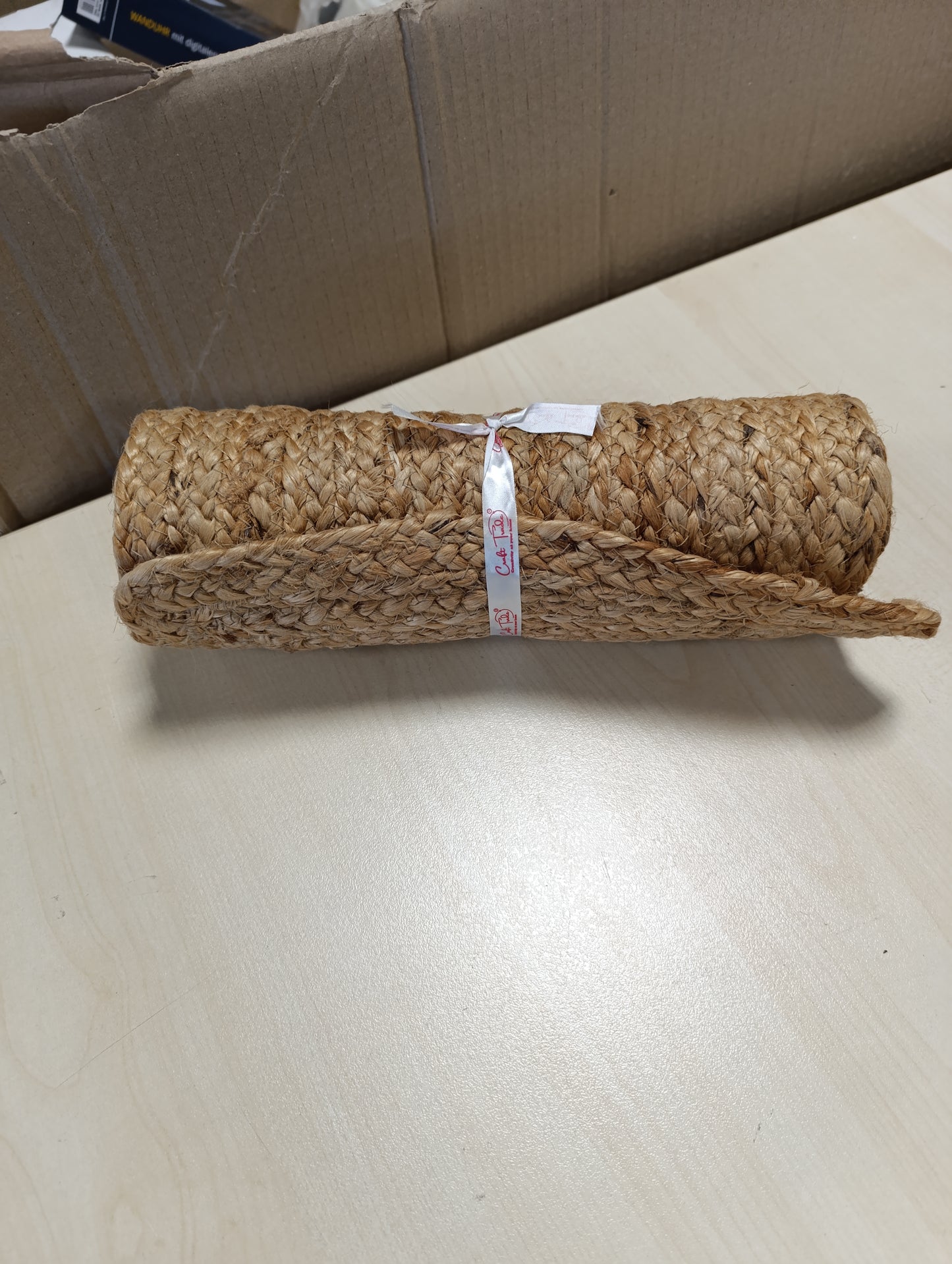 187606 - SHIRIT TAVOLINE prej Jute Natyrale, endur me Dorë, Rustik Bohem 33cm x 91cm, për Dasma, Festa Fshatare, Darka dhe Kuzhinë