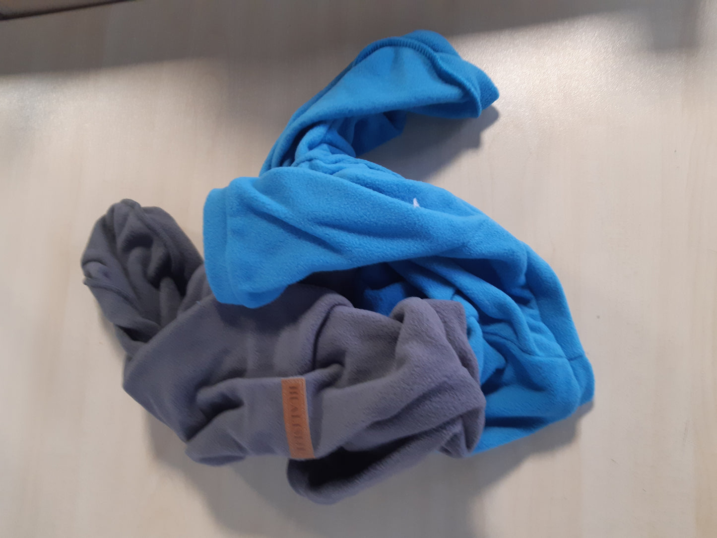 233992 - HuaLiSiJi Bluzë e Madhe për Qen me Kapuç prej Leshi, XXXL, Blu + Gri, me teksturë të butë, elastike, e lehtë për t’u veshur
