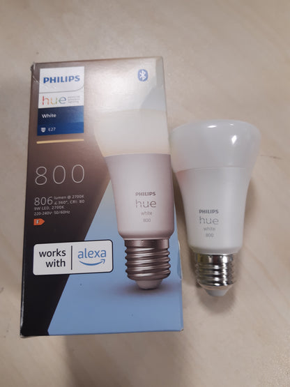 192588 - PHILIPS Hue - Llambë LED E27 e Bardhë, Pako 1 copë, 806 Lumens, e Errësueshme, Kontroll Inteligjent përmes Zërit dhe Aplikacionit