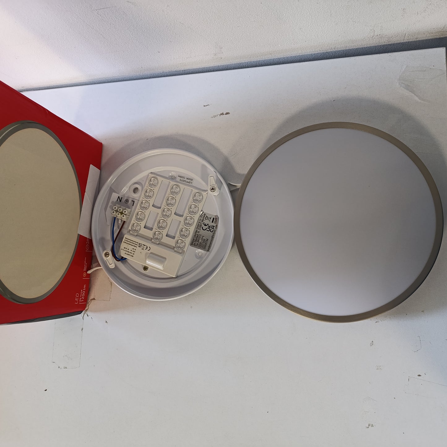 222996 - BRILONER - Llambë tavani LED, 10W, 1200lm, 24 x 6 cm, nikel mat