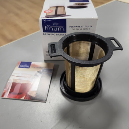 263961 - FINUM Shportë për përgatitjen e çajit (M) – Filtër çaji dhe kafeje i ripërdorshëm, Infuzues i përhershëm çaji, Filtër filxhani dhe gote, Kullues erëzash, Kullues bimësh, Pa BPA, Rrjetë çeliku inox, Shije neutrale – E zezë
