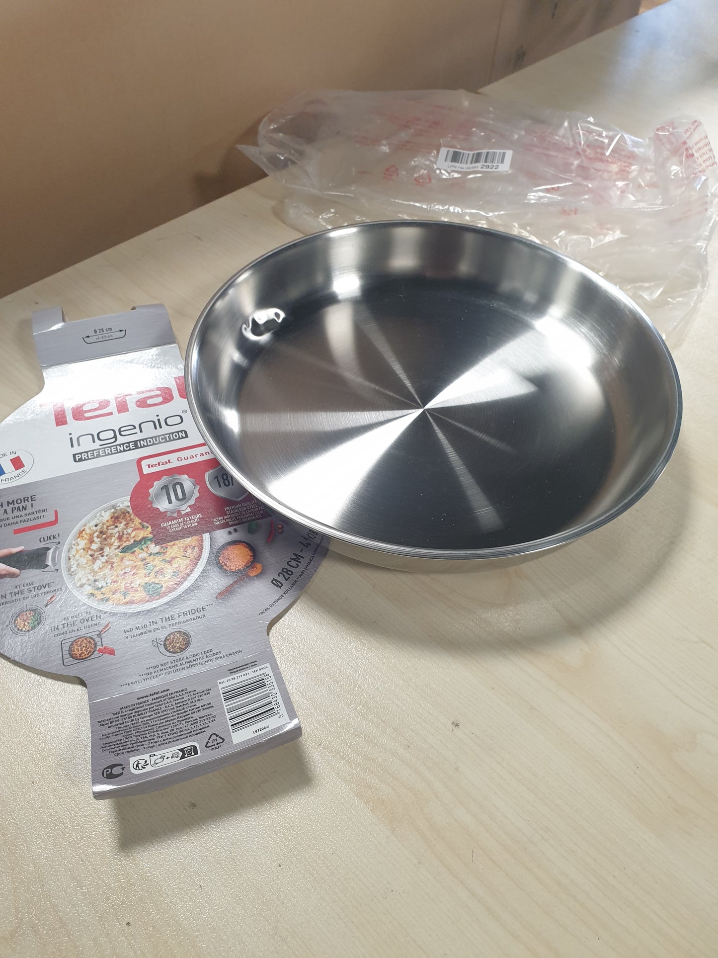 221245 - TEFAL Tigan Ingenio Preference 28 cm, çelik inox, i pajtueshëm me induksion, shumëfunksional, që kursen hapësirë L9720602