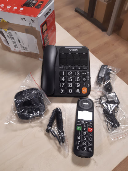 267775 - VTECH Telefon me kabllo/pa tel, sekretari dixhitale, 8 taste telefonimi të shpejtë me foto, i pajtueshëm me aparatin e dëgjimit, kontroll i volumit, tregues optik i thirrjeve, bllokues thirrjesh | CL6550