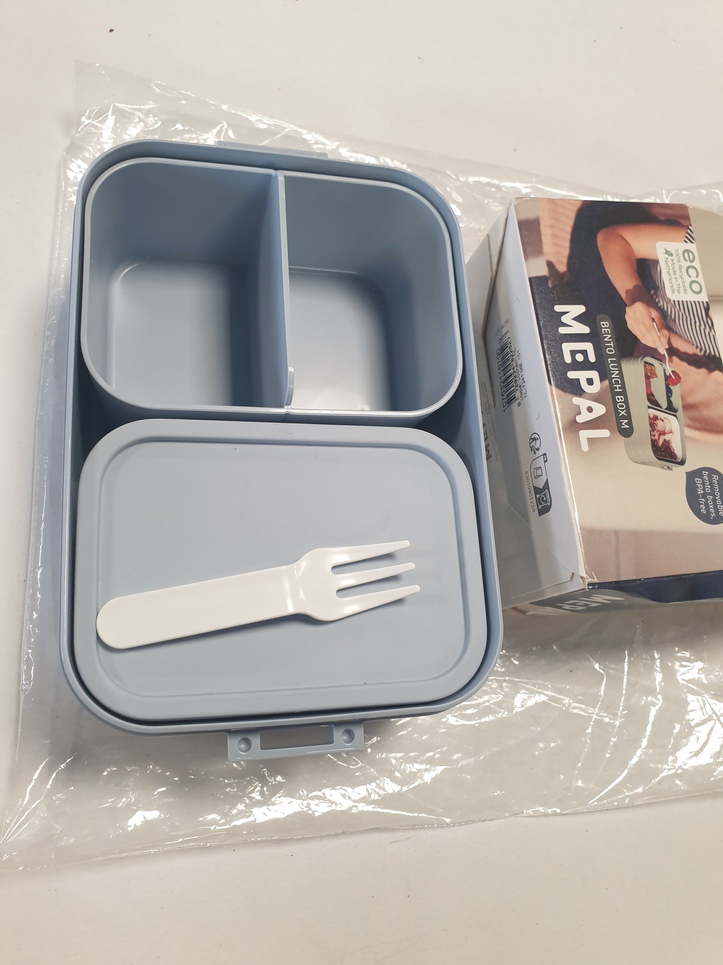223957 - MEPAL Bento Dreka Box Midi TAB - 900 ml - Kuti Dreke me Ndarje për 2 Sanduiçe ose 4 Feta Buke - Blu Nordike
