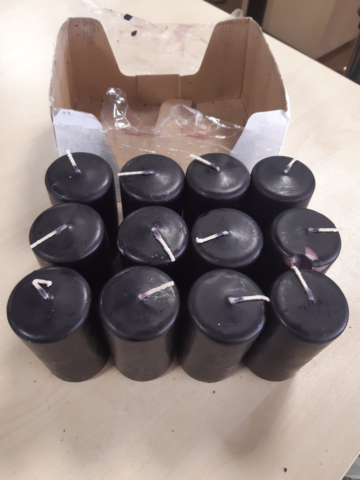 209870 - RISTHÖ Qirinj Shtyllash, Të Zinj, Diametër 5 cm, Lartësi 10 cm, Seti prej 12 Copë