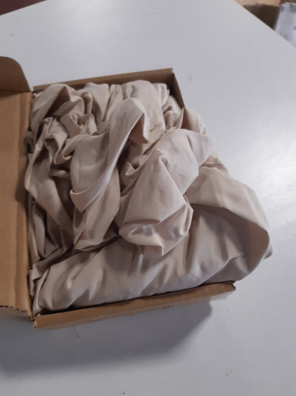 253595 - AMAZON BASICS Çarçaf i montuar me mikrofibër, ngjyrë bezhë, 90 x 190 x 30 cm