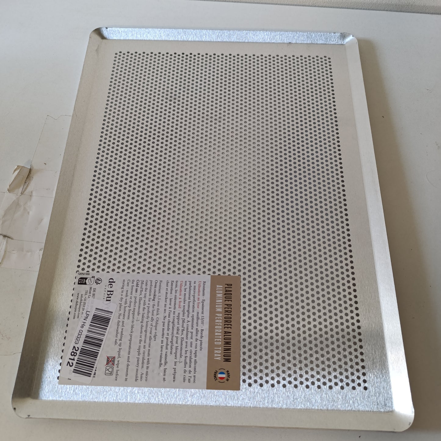 215047 - DE BUYER Tepsi alumini e shpuar - 40 x 30 cm - Argjend