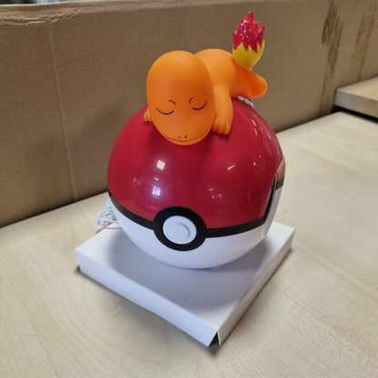 204476 - TEKNOFUN - Orë Alarmi Pokémon me Ndriçim, Charmander në Top Poké, Multifunksionale, Portokalli/E Kuqe/E Bardhë, Për Fëmijë dhe Koleksionistë